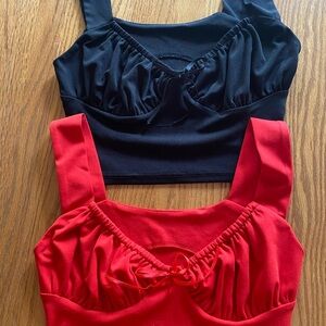Ruched bust crop tops
